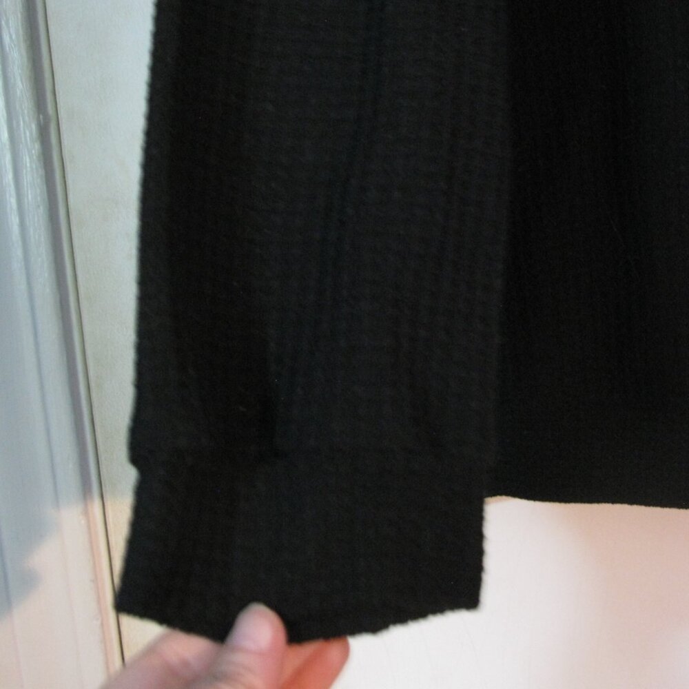 * Shein Curve Top 3XL Plus Size Black Waffle Texture Semi Sheer Inset - Picture 4 of 5